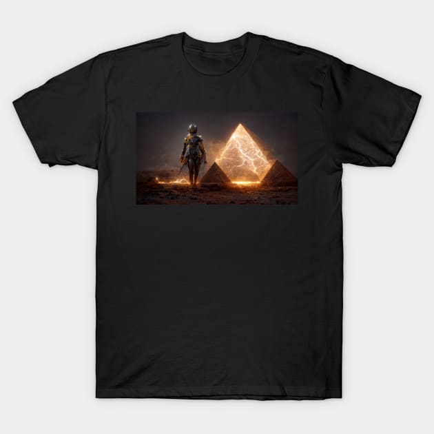 lightning Pyramid art T-Shirt by ai1art